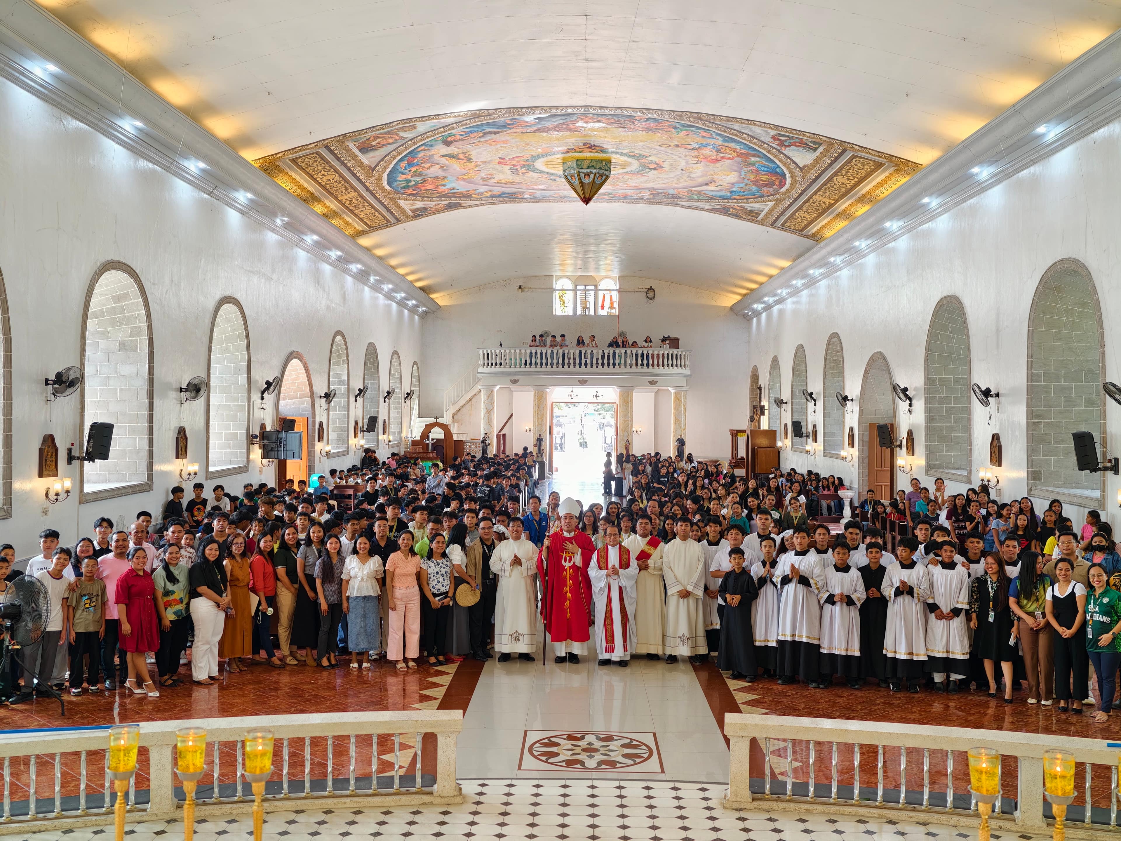 The St. Joseph's Academy community gathered with their bishop for Mass in the parish church